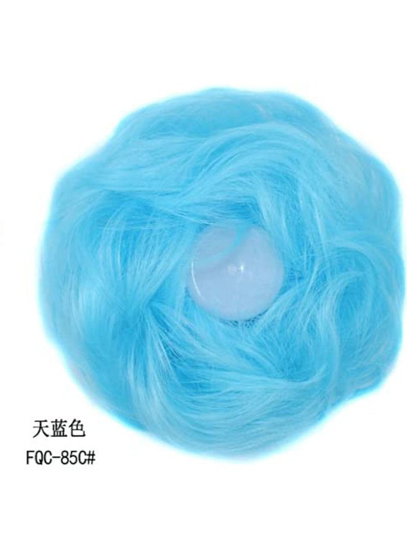 Estelle Eestelle messyBun Scrunchie with Elastic Rubber Band Ponytail Hair Extensions Updo Chignon Donut Ponytail Hairpiece Synthetic Tousled Hair for Women (85C#) - Image 2