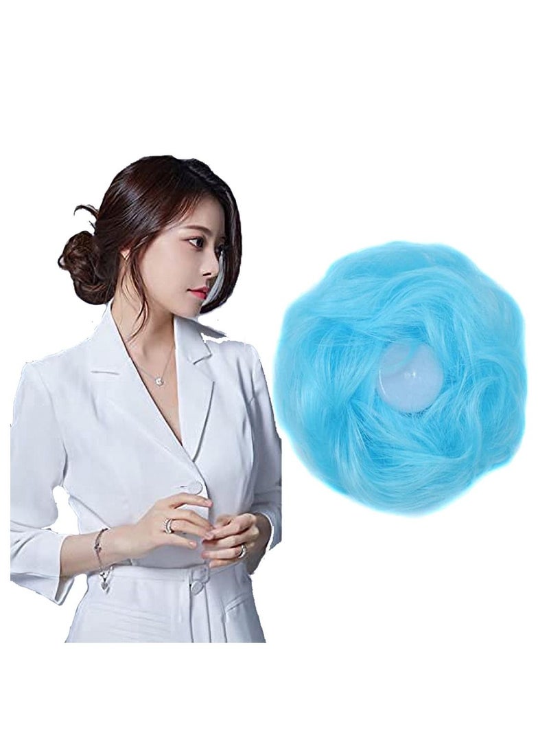 Estelle Eestelle messyBun Scrunchie with Elastic Rubber Band Ponytail Hair Extensions Updo Chignon Donut Ponytail Hairpiece Synthetic Tousled Hair for Women (85C#) - Image 1