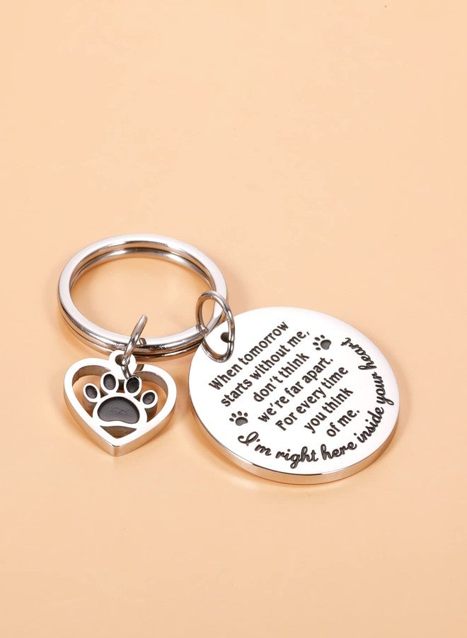 KINMES Pet Memorial Gifts When Tomorrow Starts Without Me Dog Cat Remembrance Keychain Loss of Dog Pup Puppy Sympathy Gifts for Men Women Pet Lover Owner Friends Rainbow Bridge Paw Print Presents - Image 3