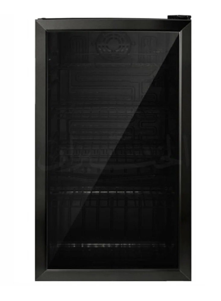 GENERALTEC Generaltec Chiller, 92L, Single Glass Door, 4 Shelves, Black 