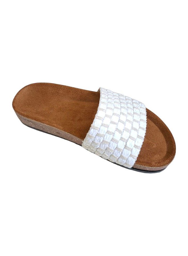 Karisma Cork And Latex Suede Lining Footbed, Soled Slippers Style With Simple Strap - Image 3