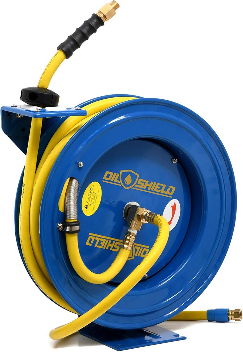 BluBird OilShield 18ga Heavy Duty Retractable Air Hose Reel 12 x 50 - Image 1