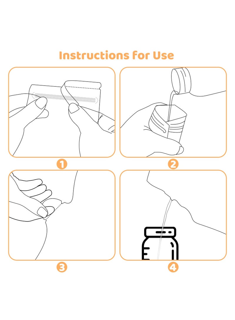 100PCS Breast Milk Storage Bags, 250ml Disposable Milk Storage,  Bags with Pour Spout for Breastfeeding, No Leak Milk Freezer Storage Pouches for Breast Milk Storage