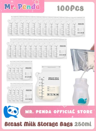 100PCS Breast Milk Storage Bags, 250ml Disposable Milk Storage,  Bags with Pour Spout for Breastfeeding, No Leak Milk Freezer Storage Pouches for Breast Milk Storage - pzsku/ZC771A61C2A05887AB05DZ/45/_/1737735767/06a18382-375e-48fc-88d6-232f43657c53