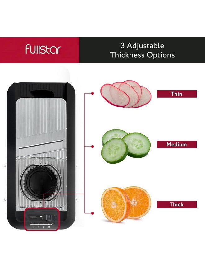 فل ستار مفرمة خضراوات وقطاعة ماندولين متعددة الاستخدامات من فولستار للمطبخ - مبشرة جبن، قاطعة بطاطس مقلية، قطاعة جبن - مبشرة حلزونية يدوية إضافية متضمنة (6 في 1، من الفولاذ المقاوم للصدأ) - Image 5