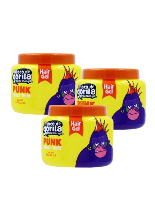 موكو دي غوريلا جل تصفيف الشعر موكو دي غوريلا بانك، يمنح تصفيفة شعرك تأثيرًا يدوم طويلًا، يُعاد تنشيطه بالماء، تثبيت عالي، عبوة من 3 عبوات، 9.52 أونصة لكل عبوة، 3 برطمانات - Image 1