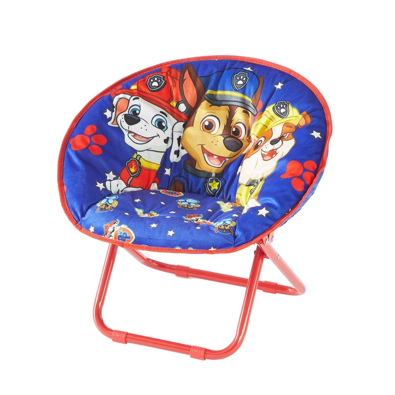 Idea Nuova Paw Patrol Chase Rubble and Marshall Toddler 19 Folding Saucer Chair with Metal Frame Ages 3 - Image 2
