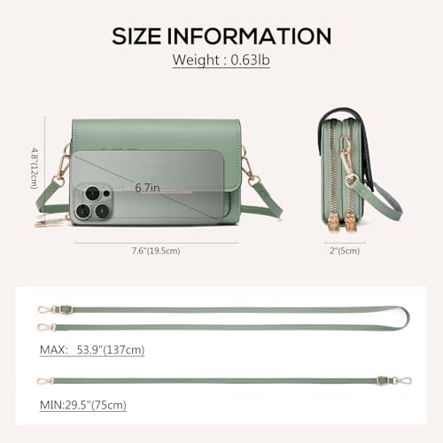 Roulens Small Crossbody Bag for Women,Cell Phone Purse Women's Shoulder Handbags Wallet Purse with Credit Card Slots - Image 5