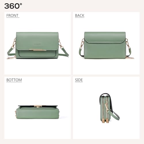 Roulens Small Crossbody Bag for Women,Cell Phone Purse Women's Shoulder Handbags Wallet Purse with Credit Card Slots - Image 4