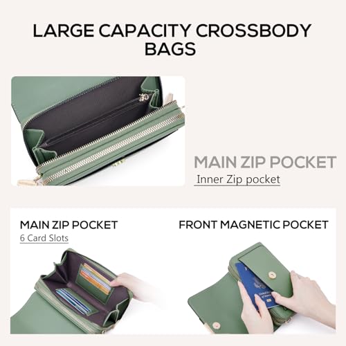 Roulens Small Crossbody Bag for Women,Cell Phone Purse Women's Shoulder Handbags Wallet Purse with Credit Card Slots - Image 3