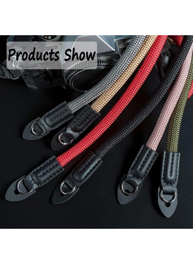 Camera Strap Vintage 100cm Nylon Climbing Rope Camera Neck Shoulder Strap for Micro Single and DSLR Camera, Army Green, 105cm - Image 3
