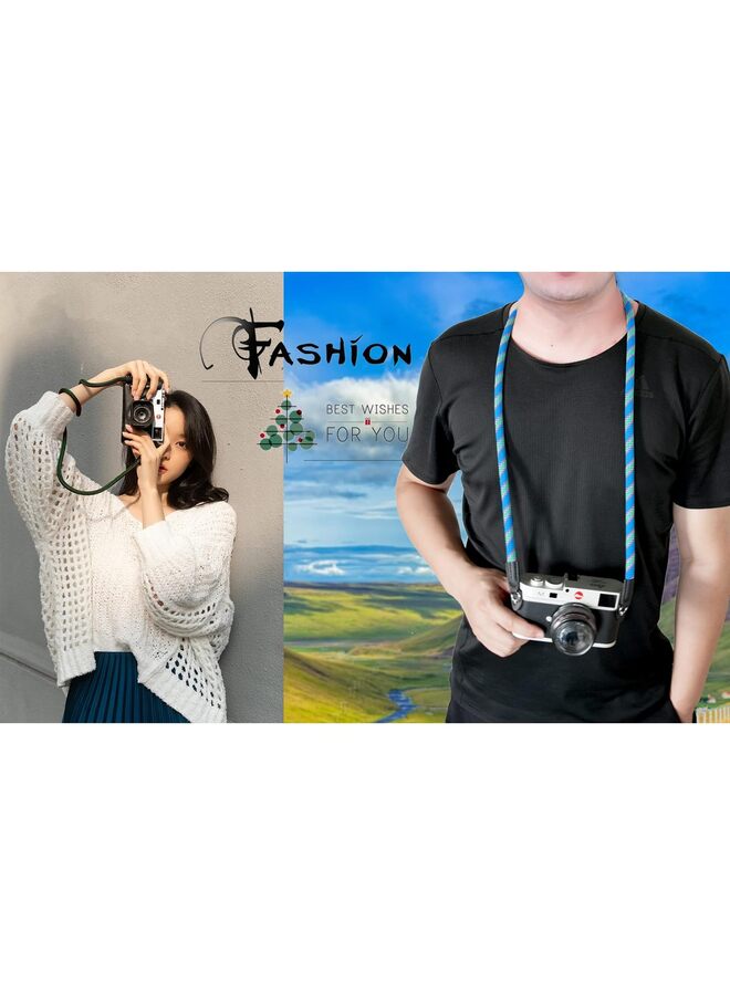 Camera Strap Vintage 100cm Nylon Climbing Rope Camera Neck Shoulder Strap for Micro Single and DSLR Camera, Army Green, 105cm - Image 5