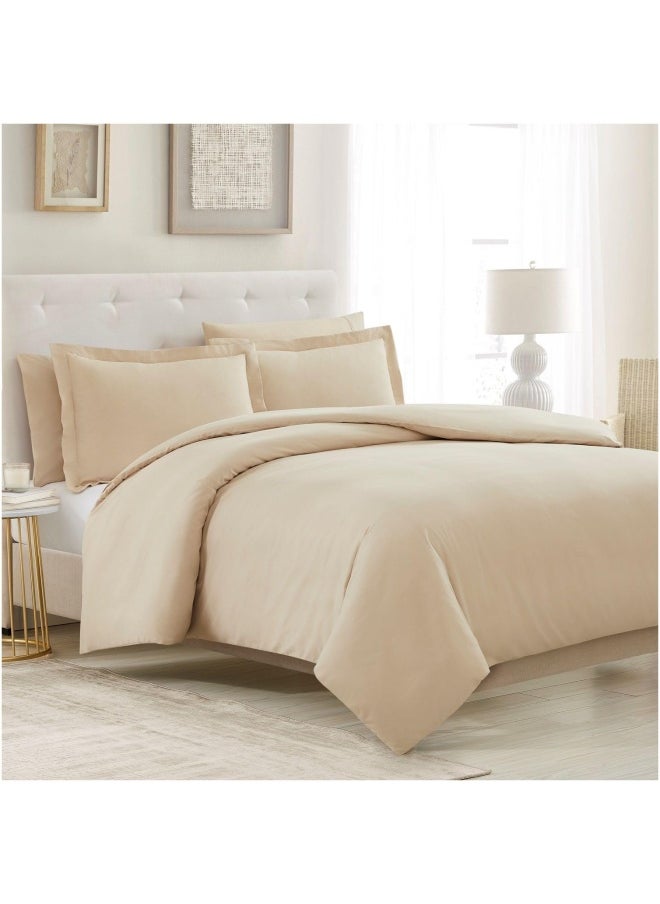 Duvet Cover King Size Set 5 Pc Iconic Collection Bedding Set Luxury Extra Soft And Cooling 1 Comforter Cover 2 Shams 2 Pillow Cases Button Closure And Corner Ties King Sand - pzsku/ZC771B9EC5B2BB06610C1Z/45/_/1720439901/a356410d-8077-40a2-8902-8eb88b13b534