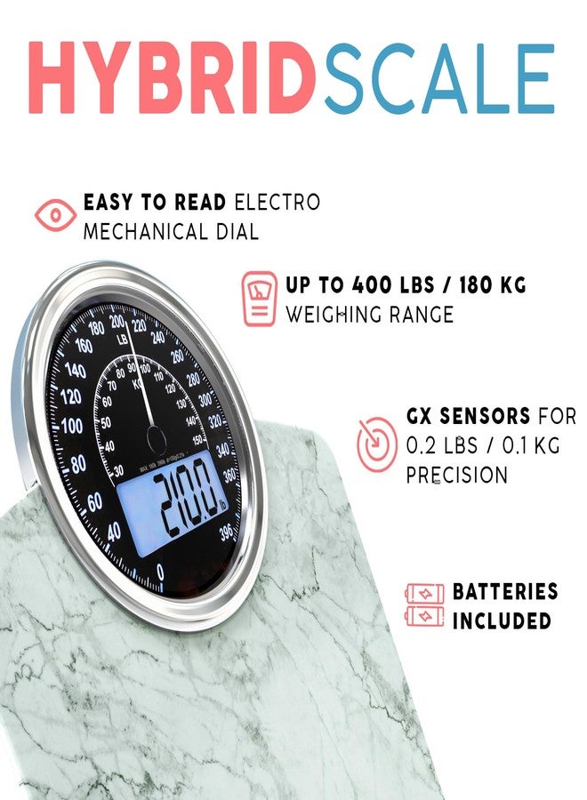 Adamson Hybrid Bathroom Scale - Analog & Digital Display, Accurate to 400 lbs - Image 2