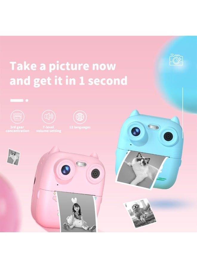 Portable Instant Print Camera for Kids, 2.4" Screen, 1080P Video, Games & MP3 Player, Voice Control, Type-C Charging, Includes 3 Paper Rolls – Fun Gift for Boys & Girls - Image 3