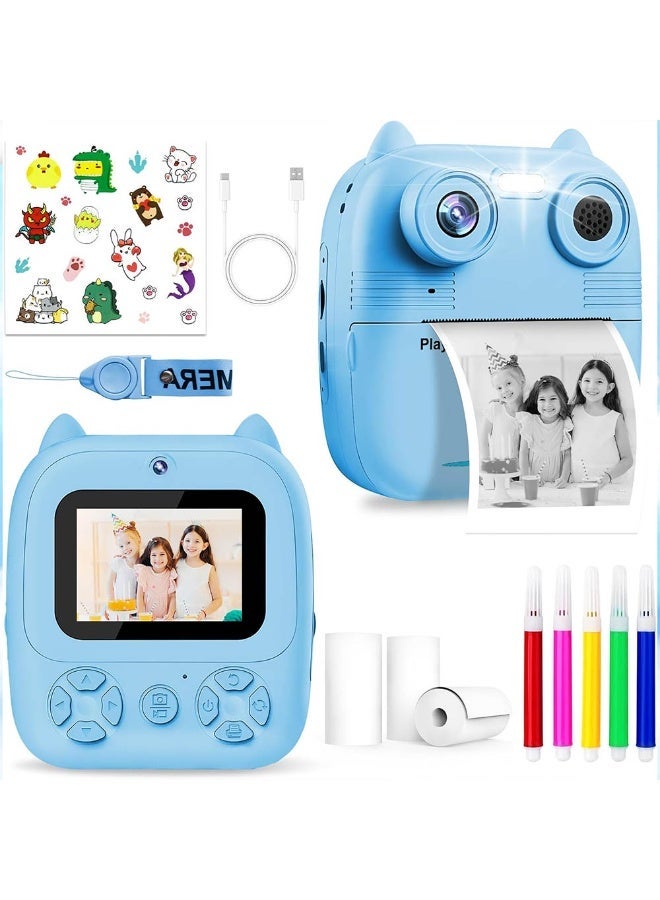 Portable Instant Print Camera for Kids, 2.4" Screen, 1080P Video, Games & MP3 Player, Voice Control, Type-C Charging, Includes 3 Paper Rolls – Fun Gift for Boys & Girls - Image 4