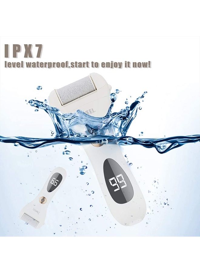 IWEEL Callus Remover for Feet, Rechargeable Foot Scrubber Electric Foot File Pedicure Tools for Feet Electronic Callus Shaver Waterproof Pedicure kit for Cracked Heels and Dead Skin with 5 Roller Heads - Image 5