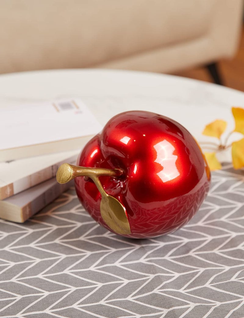 NENBOLEC Apple Decor Statue Modern Sculpture Arts Fruit Figurine Polyresin Red 7.0 inch - Image 2