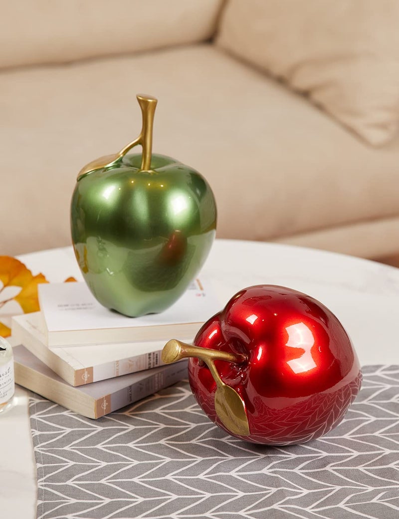 NENBOLEC Apple Decor Statue Modern Sculpture Arts Fruit Figurine Polyresin Red 7.0 inch - Image 5