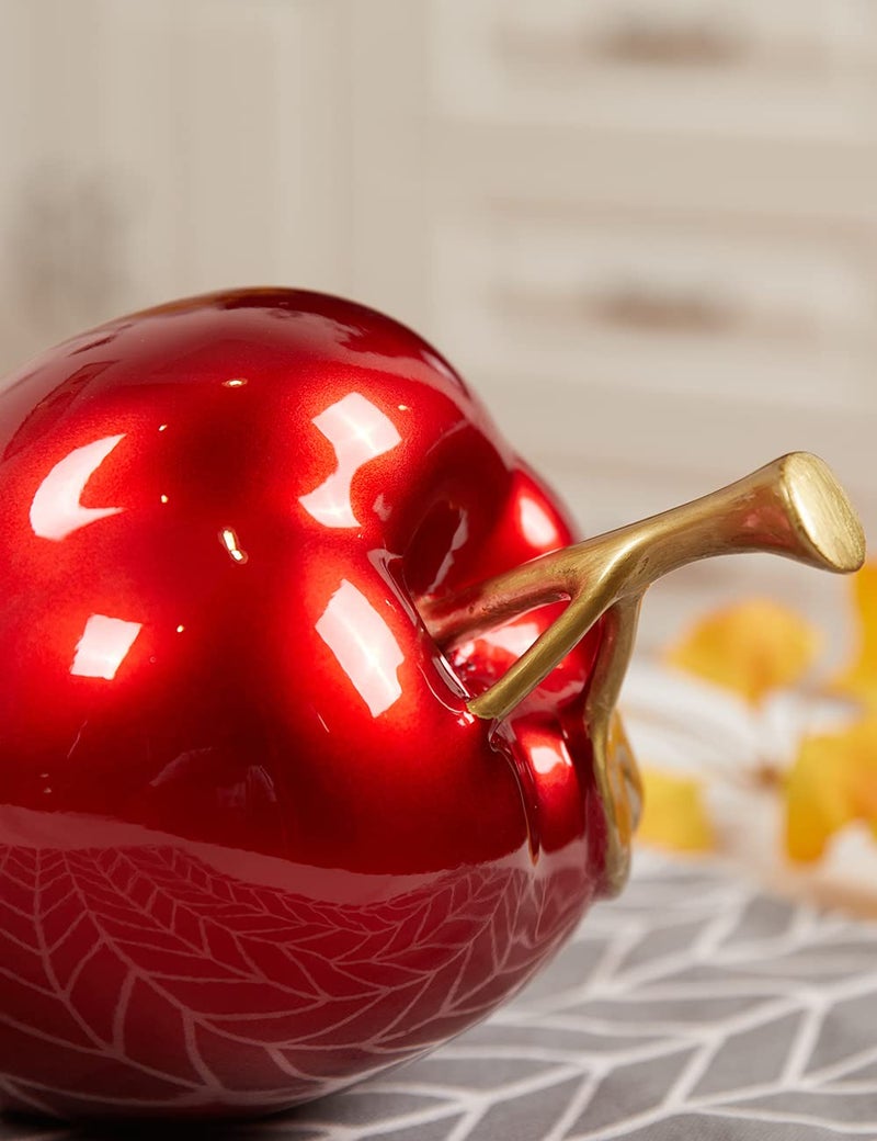NENBOLEC Apple Decor Statue Modern Sculpture Arts Fruit Figurine Polyresin Red 7.0 inch - Image 4