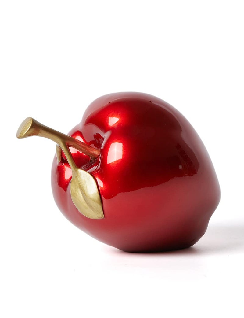 NENBOLEC Apple Decor Statue Modern Sculpture Arts Fruit Figurine Polyresin Red 7.0 inch - Image 1