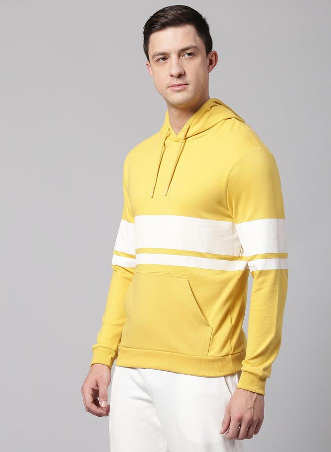 Dennis Lingo Men's Ochre Cotton Blend Solid Pattern Regular Fit Sweatshirt  - Image 3