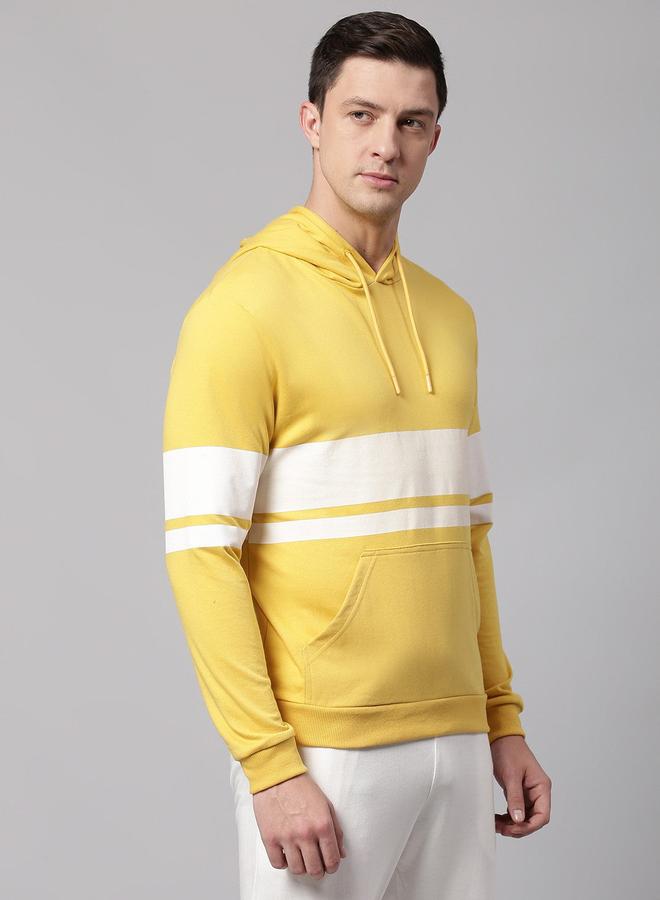 Dennis Lingo Men's Ochre Cotton Blend Solid Pattern Regular Fit Sweatshirt  - Image 5