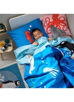 Zaboon Duvet Cover And Pillowcase, Ocean Animals Pattern/Multicolour, 150X200/50X80 Cm  - Image 5
