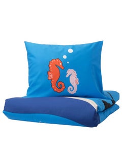 Zaboon Duvet Cover And Pillowcase, Ocean Animals Pattern/Multicolour, 150X200/50X80 Cm  - Image 1