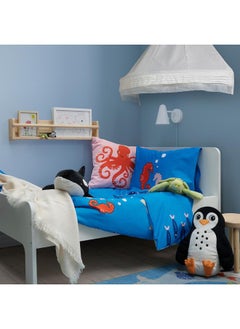 Zaboon Duvet Cover And Pillowcase, Ocean Animals Pattern/Multicolour, 150X200/50X80 Cm  - Image 4