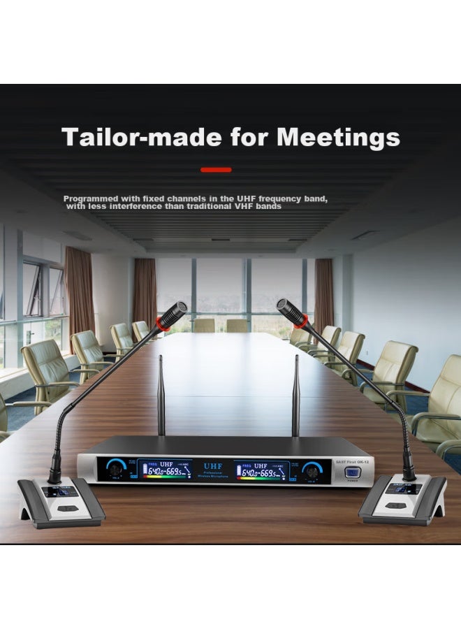 Sast Ok-12 Wireless Microphone, Gooseneck Conference U-segment Frequency-modulated Microphone, Karaoke Hosting Stage Speech Gooseneck-style One-to Microphone - Image 5