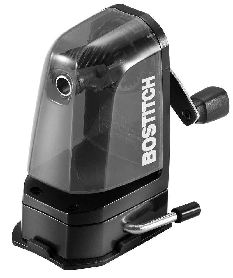 Bostitch مبراة أقلام يدوية متعددة التركيب للمكتب، تركيب بالشفط أو تركيب بالبراغي، سوداء (MPS2-BLK) - Image 1