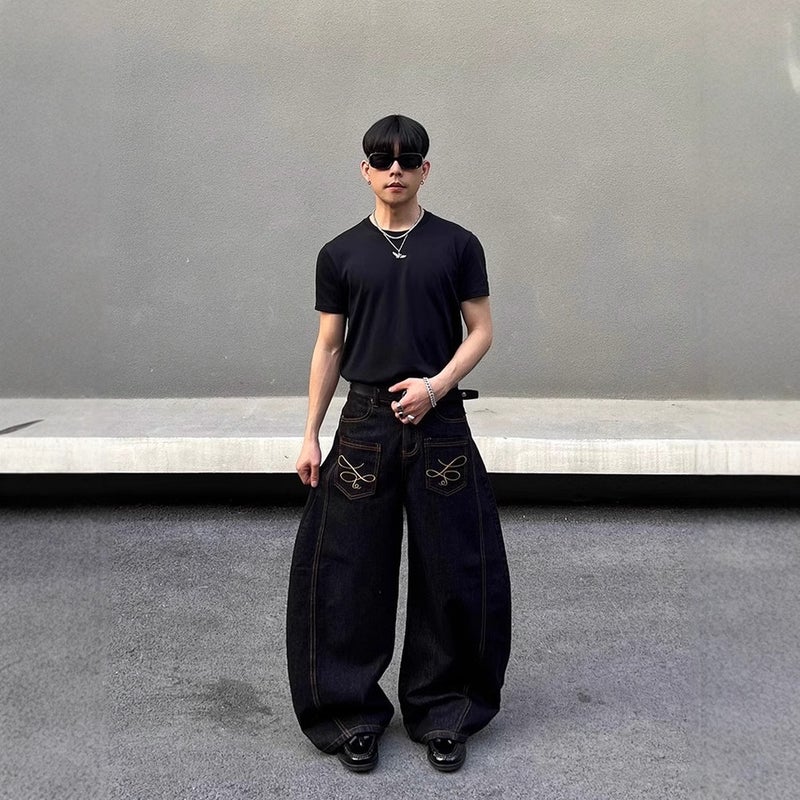 Unisex Classic Denim Jeans Loose Fit Daily Outdoor Wear - Image 3