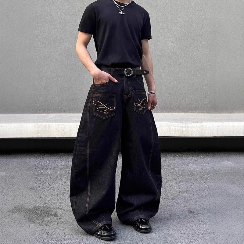 Unisex Classic Denim Jeans Loose Fit Daily Outdoor Wear - Image 2