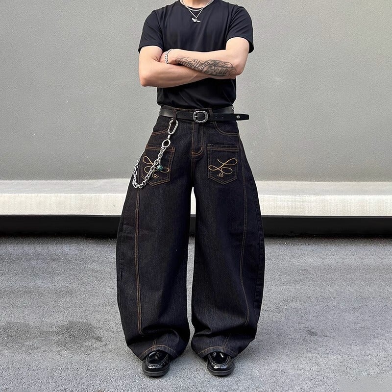 Unisex Classic Denim Jeans Loose Fit Daily Outdoor Wear - Image 1