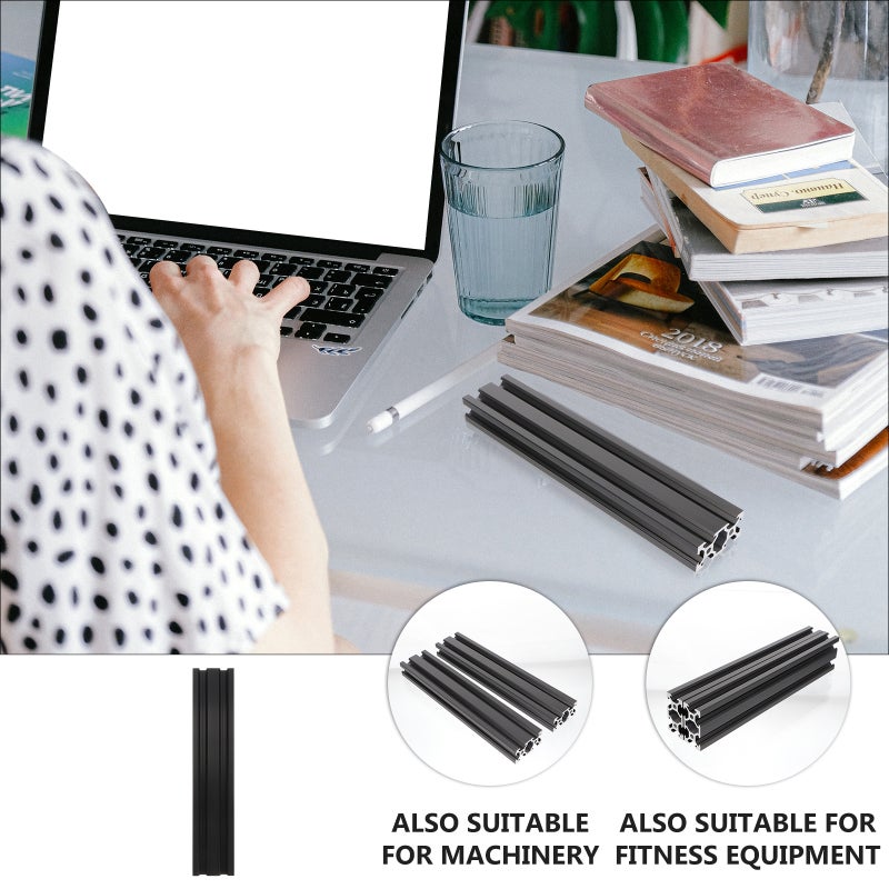 2 Pcs Aluminum Extrusion Profile Anodized Black Linear Rail for 3D Printer - Image 5
