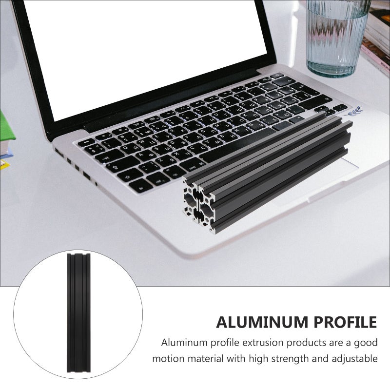 2 Pcs Aluminum Extrusion Profile Anodized Black Linear Rail for 3D Printer - Image 4
