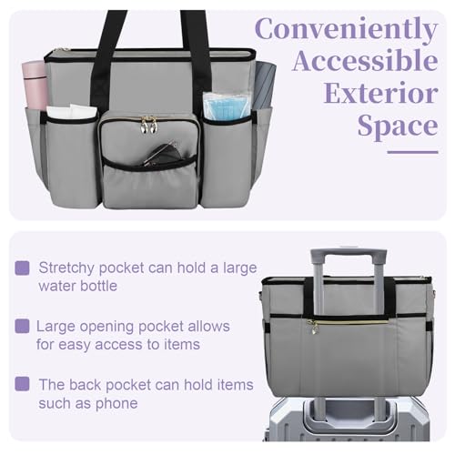 Wigojoy Nurse Bag, Work Bags with 15.6-inch Laptop Compartment, Teacher bag with Large Cup Holder, Nursing Tote Bag with Insulated Pocket for Nurses, Teachers, Students, and Professionals, Grey - Image 4