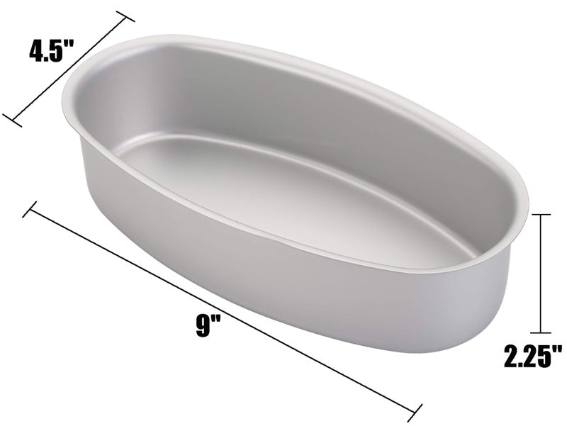 Yesland 4 Packs Oval Cheesecake Pan - 8 Inch Non-Stick Oval Cake Bread and Meat Bakeware - Aluminum Breads Loaf Pans/Cake Mold for Oven, Pot Baking in Home, Kitchen & Bakery Use(Silver) - Image 2