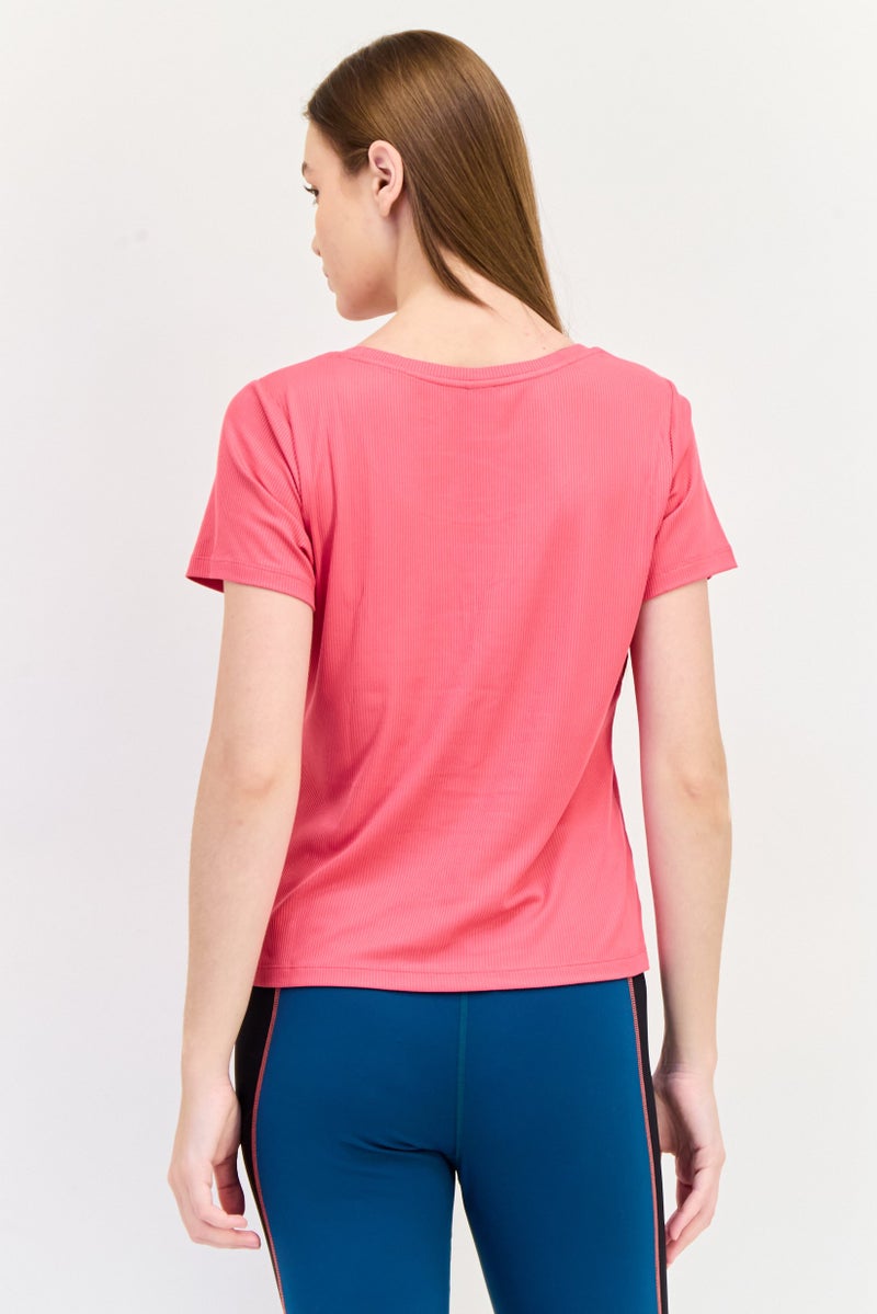 SKECHERS Women Sportswear Fit Short Sleeves Outdoor T-shirt, Coral - Image 3