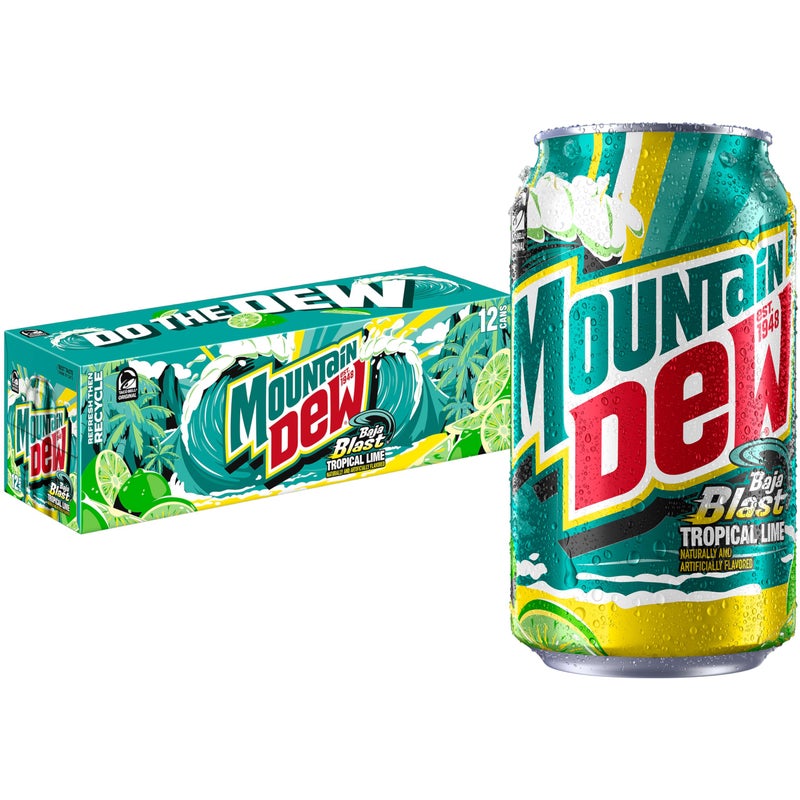 Mountain Dew Baja Blast Cans 12 oz Cans 12 Count - Image 3