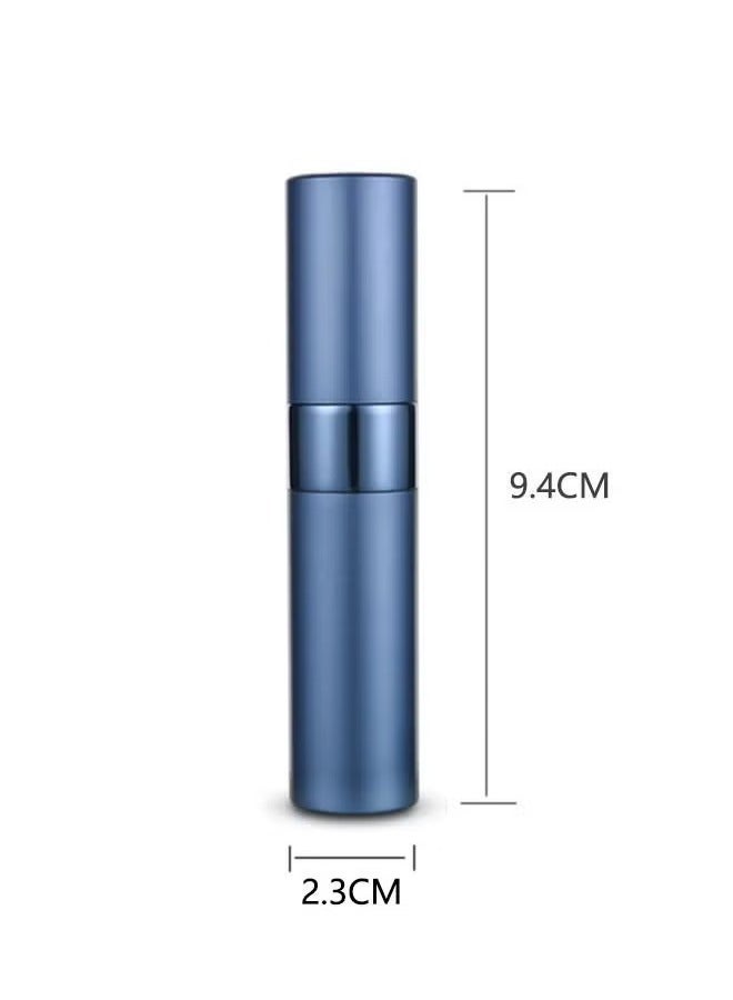 HOMESTAR 2Pcs Portable Mini Refillable Perfume Bottle Set 8ml, with Metallic Exterior & Glass Atomizer Bottle, Travel Interior Sprayer Squeeze Transfer Pipette for Liquid Dispenser(Silver,Dark Blue) - Image 5