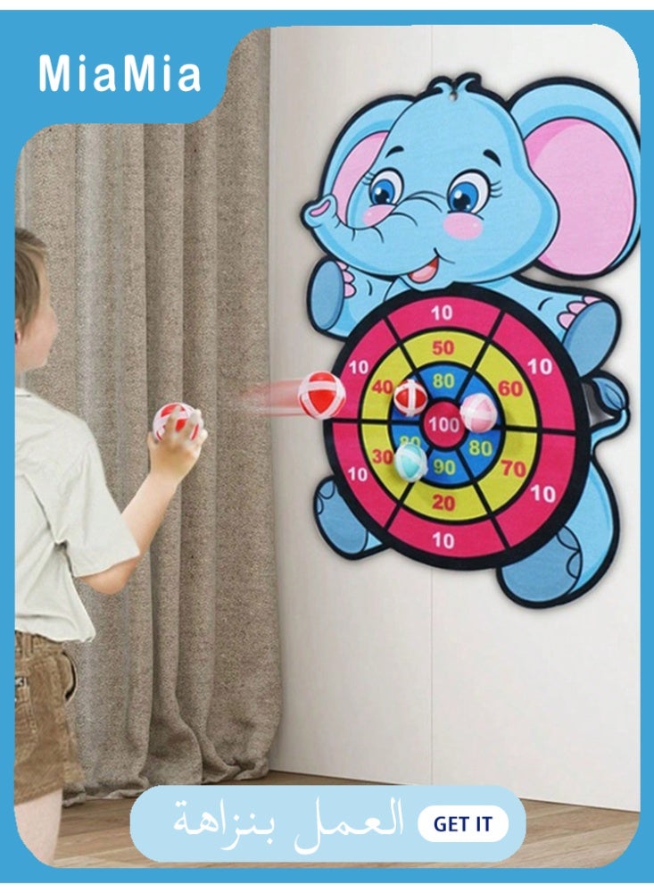 Miamia Darts board game, sticky ball throwing and children's shooting game, indoor and outdoor puzzle toys, (board+three balls) - Image 1