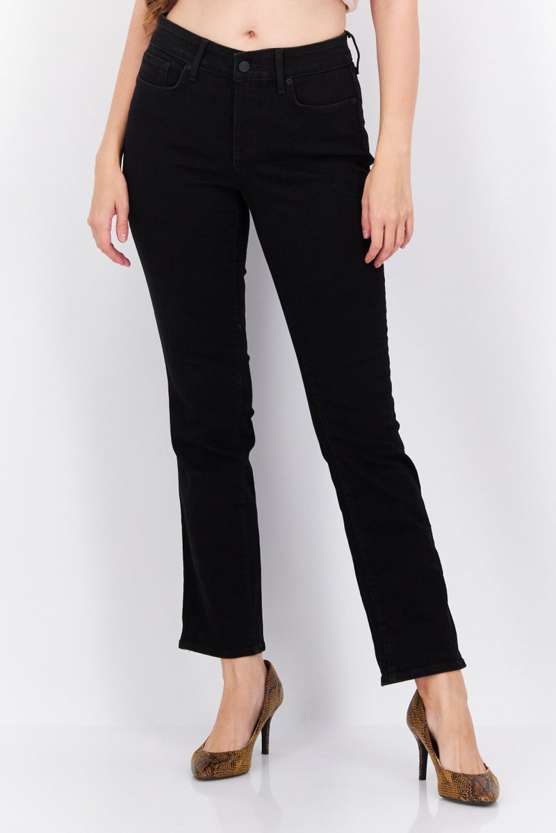NYDJ Women Regular Fit Plain Dark Stretchable Denim, Black - Image 1