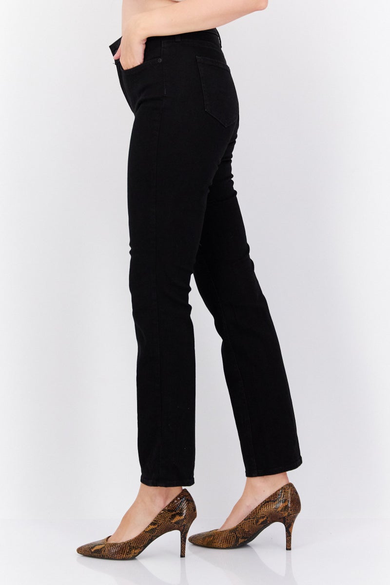 NYDJ Women Regular Fit Plain Dark Stretchable Denim, Black - Image 3