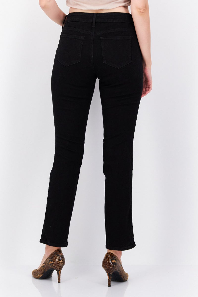 NYDJ Women Regular Fit Plain Dark Stretchable Denim, Black - Image 2