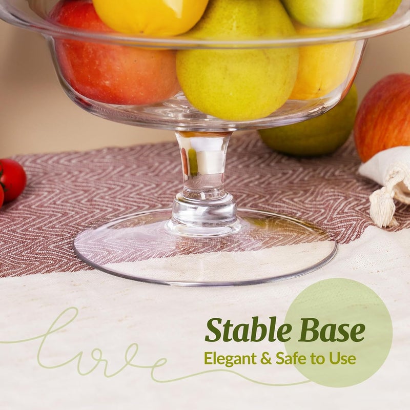 NiHome وعاء تريفل زجاجي شفاف سعة 110 أونصة للحلويات المتعددة الطبقات، الجيلي، السلطات، الأطباق الباردة، وعاء الفواكه، تصميم مستوحى من المارتيني، وعاء حلويات كبير لتجمعات العائلة، الحفلات - Image 5