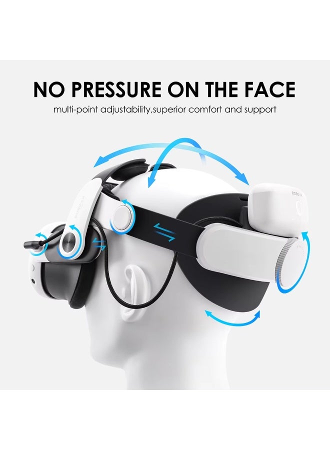 بوبوفر حزام رأس BOBOVR M3 PRO المريح المزود ببطارية، متوافق مع Meta Quest 3/Quest 3s، بديل لحزام Elite، يوفر وقت لعب ودعمًا محسّنين - Image 3