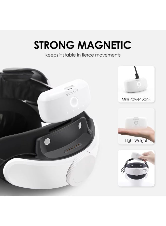 بوبوفر حزام رأس BOBOVR M3 PRO المريح المزود ببطارية، متوافق مع Meta Quest 3/Quest 3s، بديل لحزام Elite، يوفر وقت لعب ودعمًا محسّنين - Image 4