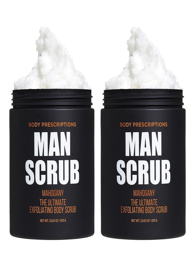Body Prescriptions Men’s Exfoliating Body Scrub - Ultimate Skin Cleansing Wash in Jar with Twist-Top Lid, For All Skin Types, 21 Ounce (Pack of 2), Mahogany - Image 1